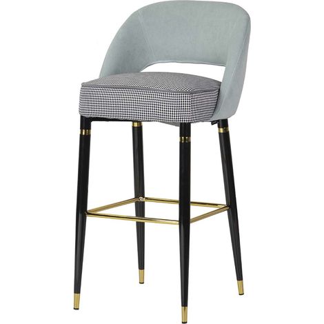 Tabouret en velours bleu Norfolk 51 x 53 x 102 cm