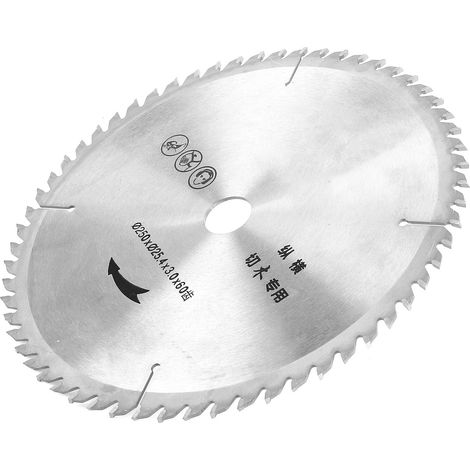 Lame de scie circulaire 250 x 25,4 x 3,0 mm, 80 dents, disque de coupe en acier allié, outil de travail du bois (1/5)