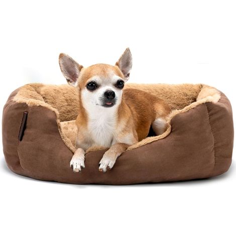 lionto Letto per Cani Cuscino per Cani Divano per Cani con Cuscini, (S) 50x37 cm Beige/Marrone (1/5)