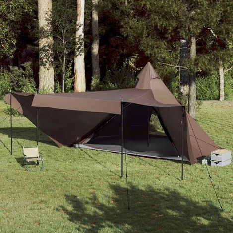 vidaXL Tente familiale tipi 8 personnes marron imperméable (1/5)