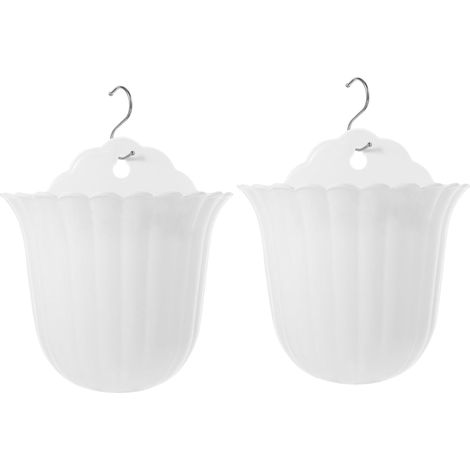 Jardinière Murale - Pot Plantes Suspendu Plastique Résistant - Intérieur Salon Cuisine Bureau - Lot de 2 (1/5)