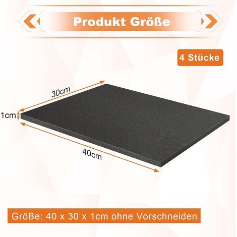 Polyurethanschaumplatte für Werkzeugkasten, Koffer, Kameraaufbewahrung, DIY-Aufbewahrungssystem (4, 40 x 30 x 1 cm) (1/5)