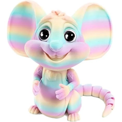 Figurine Souris - Articulée - Imprimée en 3D - Décoration Bureau Maison - Modèle Miniature - 1 Pièce (1/5)