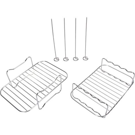 Ensemble de 2 grilles à friteuse double couche en acier inoxydable (1/5)