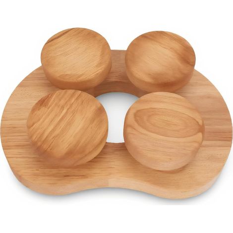 Appui-Tête de Sauna en Bois, Oreiller Cervical Rotatif en Chêne avec 4 Surfaces Concaves pour la Relaxation de la Tête et Le Soulagement des Douleurs aux épaules (1/5)