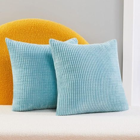 2er-Set Himmelblaue Samt-Kissenbezüge 40x40cm für Wohnzimmer FLITI Dekorativer Kissenbezug