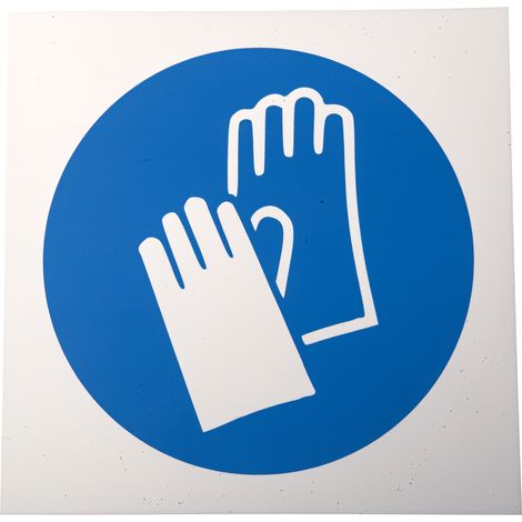 Rs Pro – Panneau d'obligation gants de protection – Plastique bleu et blanc – Visibilité optimale pour sécurité au travail – 200 mm (1/3)