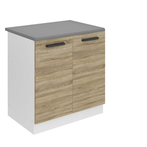 BELINI Meuble Cuisine Bas avec Plan de Travail SDZ I Meubles de Cuisine - Taille: 51,6 x 80 x 85 cm I Meuble sous Evier - 2 Portes I Couleur : chêne Sonoma (1/4)