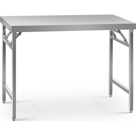 Tavolo da lavoro pieghevole in acciaio inox 60 x 120 cm portata 210 kg 140003708
