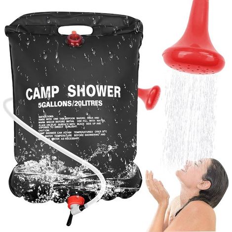 Ducha solar portátil de 20 litros para acampada y uso al aire libre (1/5)