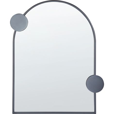 Specchio decorativo a parete di grandi dimensioni in stile glamour da appendere 69 x 80 cm Nero Aulon