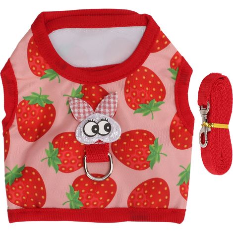 Vêtements de lapin pour animaux de compagnie, gilet pour petits animaux avec sangle de Traction pour Totoro Hamster ours doré lapin (1/5)