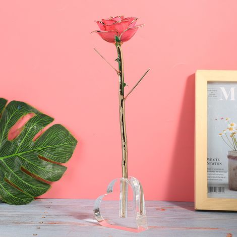 Support cœur transparent pour roses artificielles - Décoration murale et intérieure (1/4)