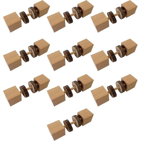 Jouet puzzle de recherche de nourriture pour gerbilles, haltères en bois convenant aux accessoires de cage pour hamsters et bébés souris. (1/5)