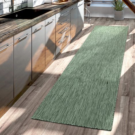Teppich Outdoor Wohnzimmer Esszimmer Balkon Wetterfest 80 cm x 150 cm Grün Rechteckig (1/5)