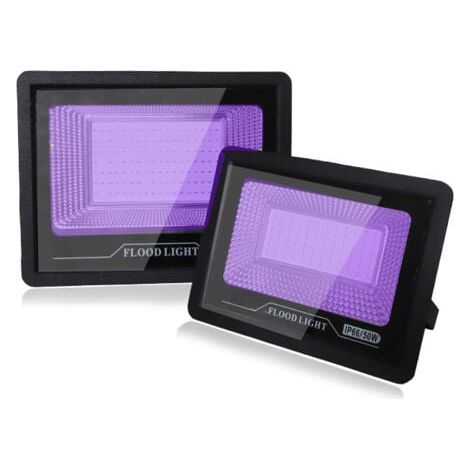 1 pcs Projecteur UV LED 50W Eleganted Lampe à longueur d'onde 395-400nm Lumière Noire IP66 Imperméable, Lampe LED Ultra-violet, Eclairage à Effet pour Aquarium,Bar, Fête (1/5)