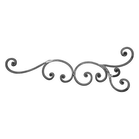 Décor volute grilles et portails 600X215 mm - DECO FER FORGE