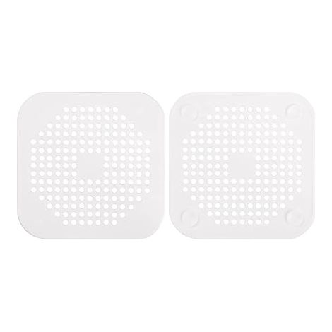 2 PCS Protecteur de vidange en Silicone avec Ventouse, passoire de l'évier, Filtre à piège à Bouchon pour la Salle de Bain, Baignoire, Cuisine, capteur de Cheveux du Trou de Bouchon (White) (1/5)
