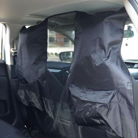 Barrière de voiture pour chien - Filet de séparation universel pour animaux de compagnie - Noir - Protection de sécurité avec montage facile - Grille transparente pour rétroviseur (1/5)