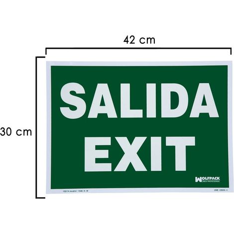 Enseigne Fluorescente Exit Exit 30x42 cm.