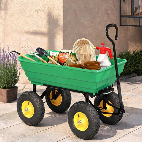 Chariot de jardin verde Oscuro en acero PP 109 x 52 x 94 cm (1/5)