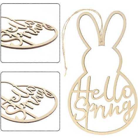 couronnes en bois, décoration de Pâques avec lapin, pour mariage ou fête. (1/5)