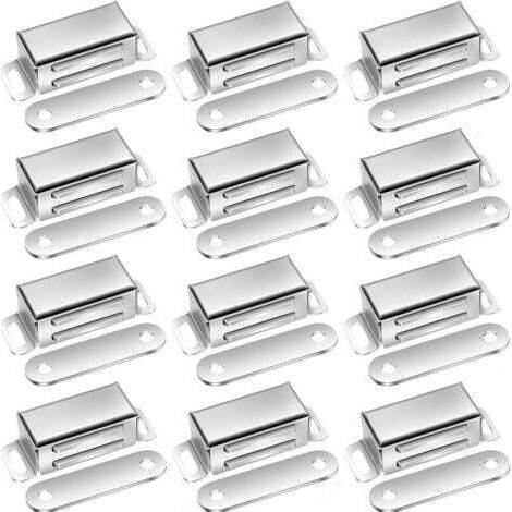 12 Pcs Aimants de Porte Pour Armoire Fermeture Magnétique Extra Forte, Aimants pour Porte, Aimants pour Armoire Acier Inoxydable, Aimants pour Meuble, Loqueteau Magnétique (1/5)