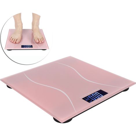Balance électronique numérique LCD rose de 180 kg (400 livres) pour salle de bain. (1/5)