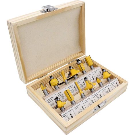 Fraise De Routage - Tungstène Carbure YG8 - Queue De 8 mm - Pour Portes Tables Étagères Armoires - Lot De 12 Pièces (1/5)