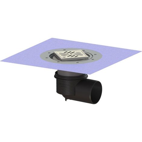 -Boden-/Deckenablauf Ecoguss DN 100, seitl., Variofix, Designrost (1/2)