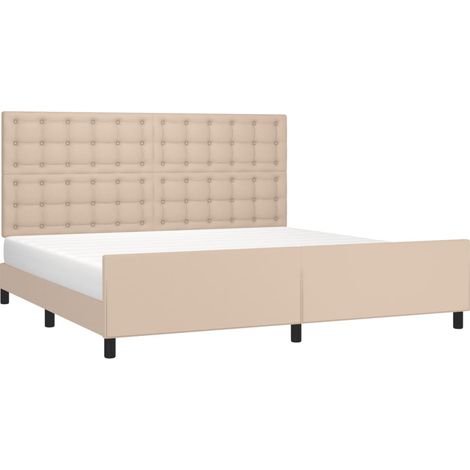 Estructura cama sin colchón cuero sintético capuchino 200x200cm vidaXL (1/4)