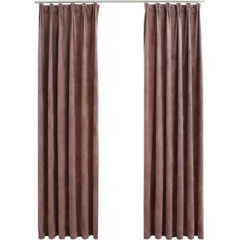 vidaXL Verdunkelungsvorhang und Haken 2 Stück Antique Rosa 140x245cm