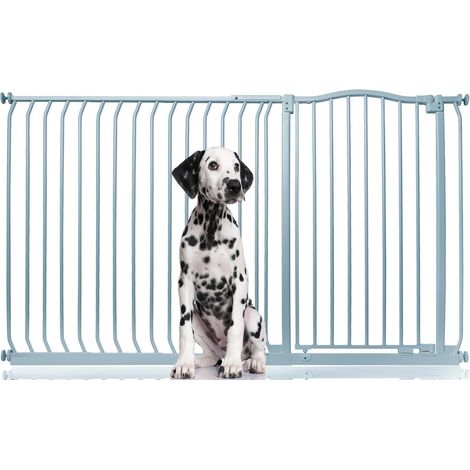 Bettacare Extra Tall Curved Top Dog Gate, 171cm - 180cm, Matt Grey, Extra Tall 100cm in Height, Pressure Fit Pet Gate