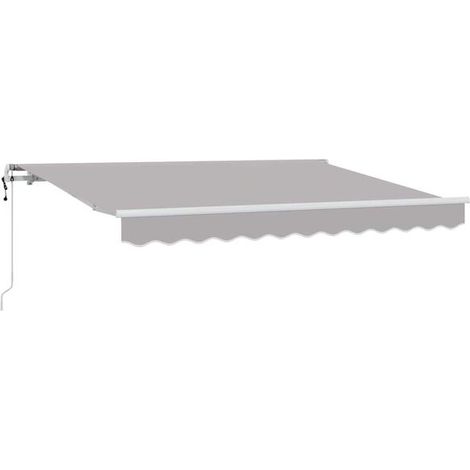 Store banne rétractable gris clair, toile 250 x 200 cm. (1/5)