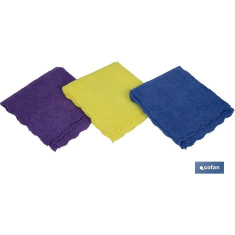 Pack mit 3 Mikrofasertüchern 30x30cm für umweltfreundliche Reinigung (1/4)