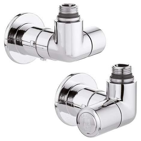 Paire de robinets high-style double équerre Caleffi 4003-4004 Chromé - Droite (1/2)