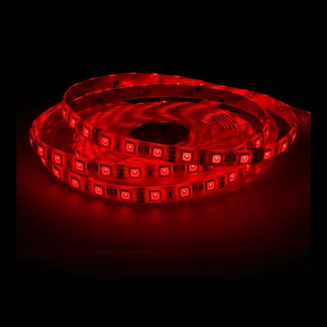 Tira led 12V RGB 60 leds/metro exterior IP65 SMD5050 Bobina 5 mts
