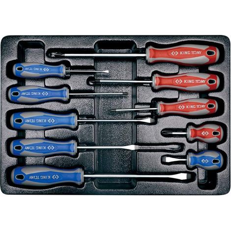 KING TONY 931110MR - Cacciavite per Carrello portautensili, 10 Pezzi