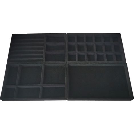 Boite A Bijoux - Plateau De Rangement En Velours - 4 Pièces - Compartiments Réglables - Pour Boucles D'oreilles Colliers Bracelets - Idéal Pour Tiroir Ou Meuble (1/5)