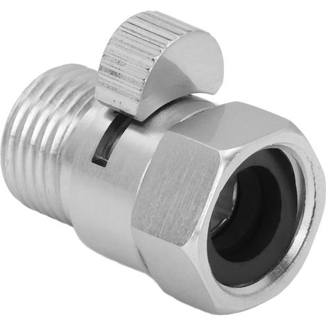 Mitigeur d'arrêt G1/2 pour pommeau de douche, vanne en laiton argentée, robinet de contrôle d'eau pour salle de bain (1/5)