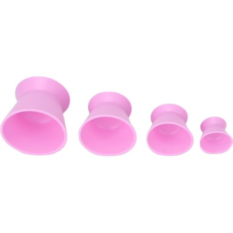 4 Bols en Silicone Souple pour Cosmétiques, Soins Dentaires et Art - Rose Vif (1/5)