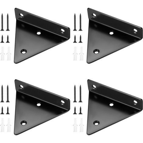 4 soportes flotantes para estantes, soportes triangulares invisibles para estantes de pared, soportes metálicos para estantes de pared. (1/4)