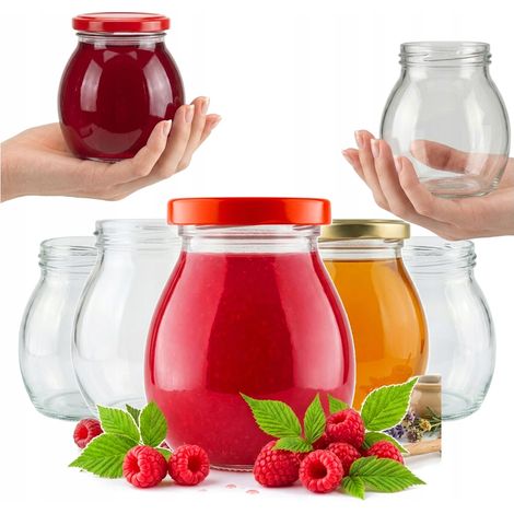 5 pots de mayonnaise 245 ml avec couvercle, miel, confiture, conserves (1/5)