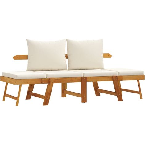 Maison Exclusive - Gartenbank mit Kissen 2-in-1 Massivholz Akazie