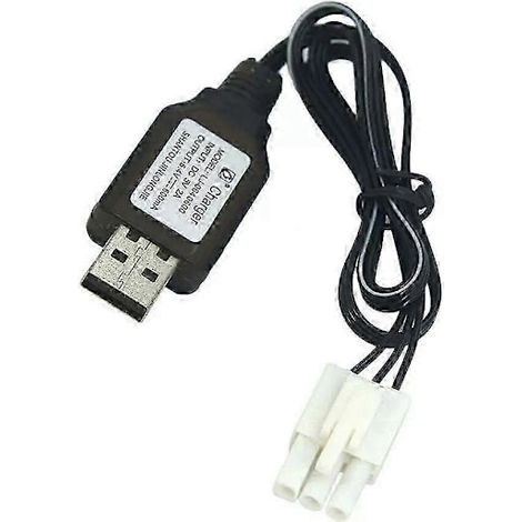 Batterie lithium-ion 6,4 V 2S 650 mAh avec connecteur femelle EL4.5-3P pour véhicules et bateaux télécommandés [DB] Câble de charge USB (1/5)