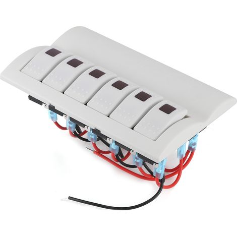 6-Positionen-Wippschalterfeld mit Sicherungsautomaten und LED-Anzeigen für Boote, Yachten, Autos und Wohnmobile – 6-Positionen-Schiffssteuergerät (1/5)
