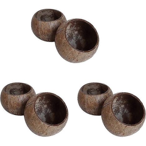 6X Bol à bougie coulée en coque de noix de coco, bol en bois de cocotier, bol décoratif, bol de rangement (1/5)
