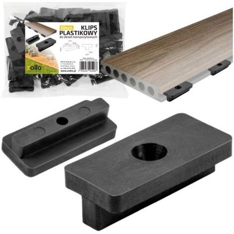 Clips de fixation pour lames de terrasse composites – Plastique PP renforcé – Fixation invisible – Résistance UV – Lot de 50 clips (1/5)