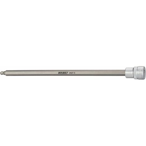 Hazet Douille mâle à tête sphérique - Carré creux 12,5 mm (1/2 pouce) - Profil à 6 pans intérieurs - Taille: 8 - Longueur totale: 238 mm - 2527-8 (1/2)