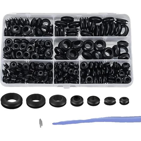 Kit de juntas de goma, 243 piezas, tamaños: 3 mm - 10 mm, material duradero, diseño personalizable, fácil instalación. (1/5)